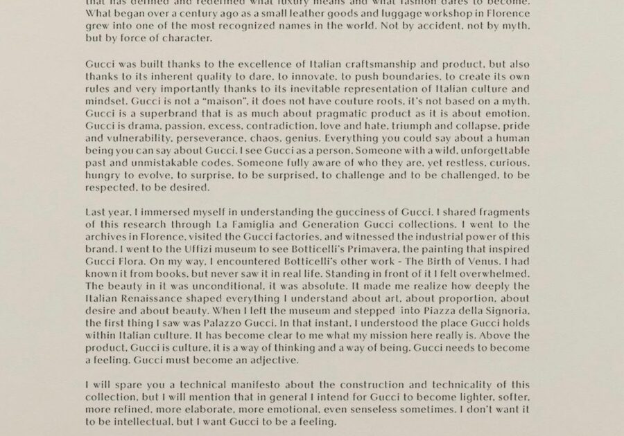 Demna e il racconto di un reset: “Gucci deve diventare un modo di essere”