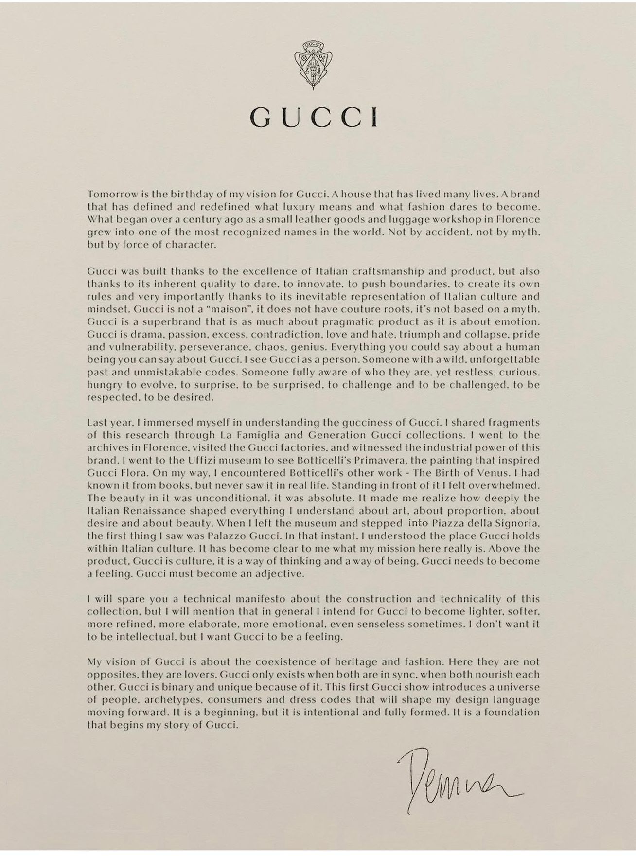 Demna e il racconto di un reset: “Gucci deve diventare un modo di essere”